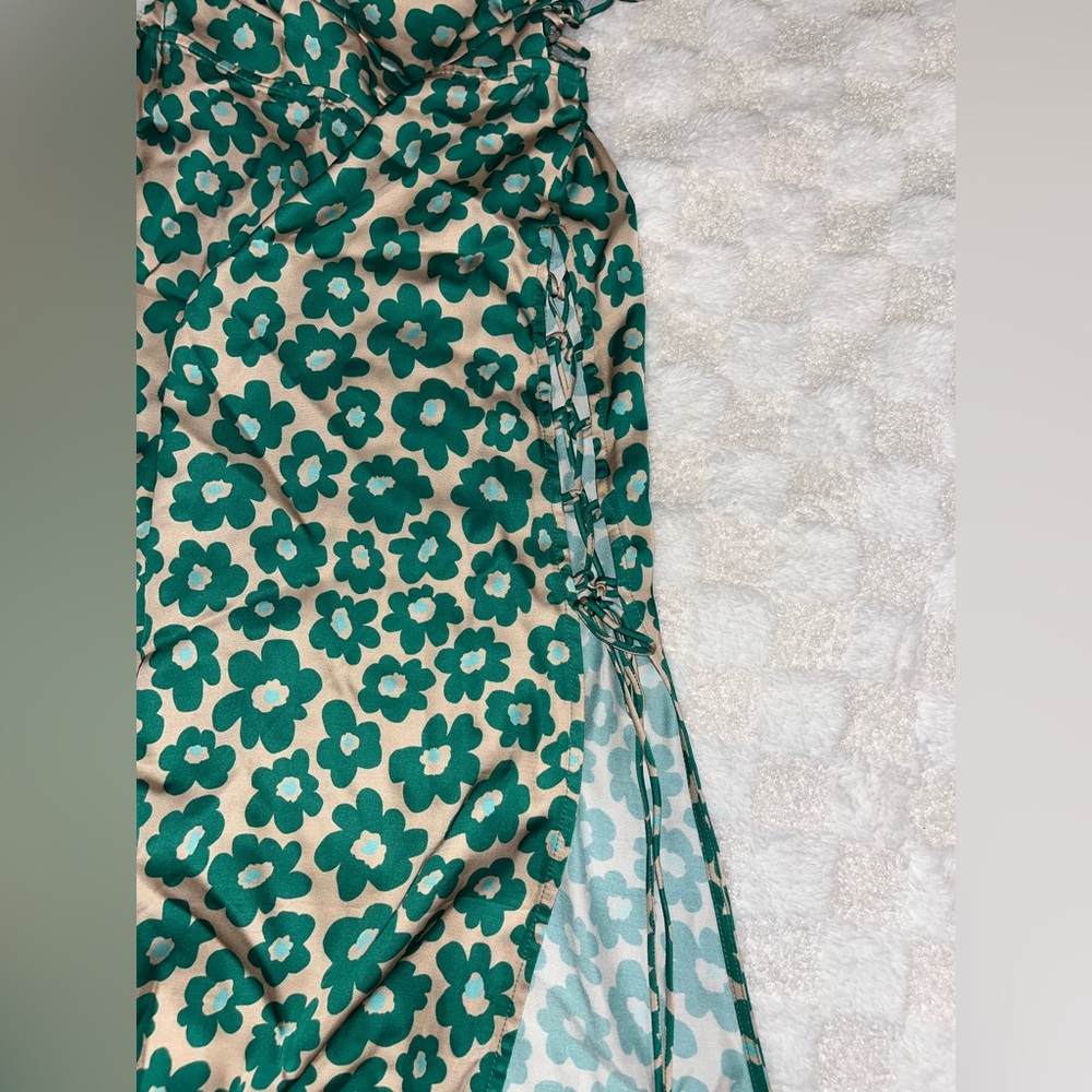 For Love & Lemons Green Floral Lincoln Midi Dress • Small - Picture 4 of 16